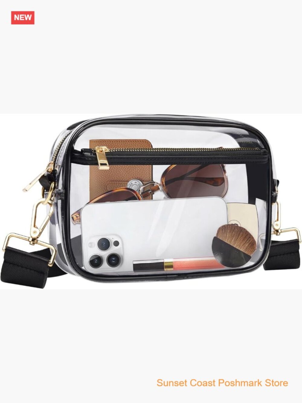 Clear Stadium Approved Crossbody Bag for Concerts Sports Festivals PVC